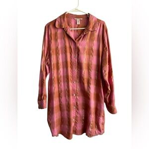 Victorias Secret Flannel Button Down Dress • Size: Large • Used
